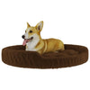 Vidaxl Hundekorb 90x70x23 cm Plüschbraun