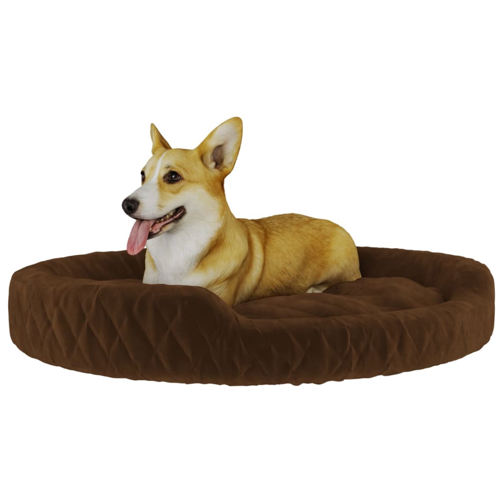 Vidaxl Hundekorb 90x70x23 cm Plüschbraun