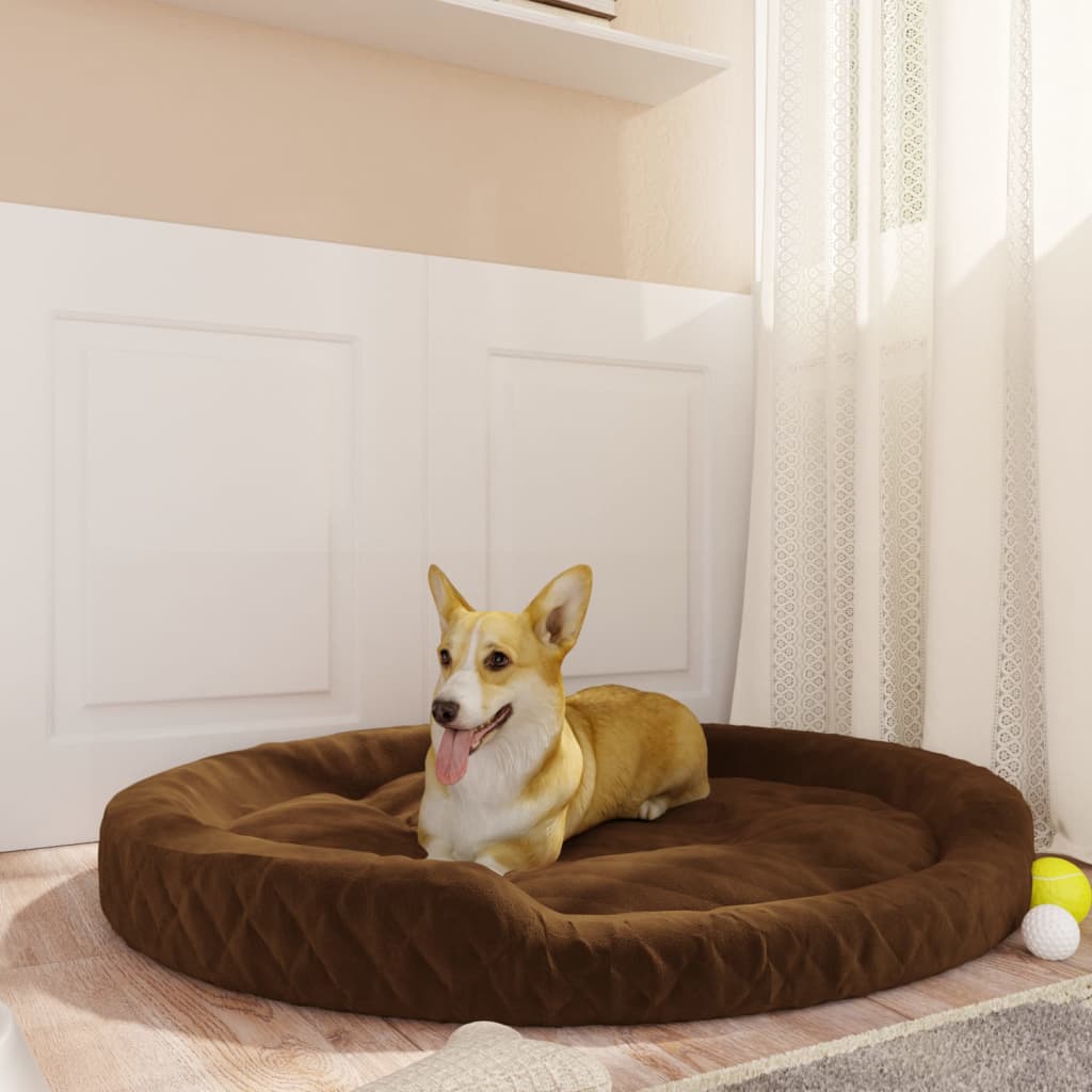 Vidaxl Hundekorb 110x90x23 cm Plüschbraun