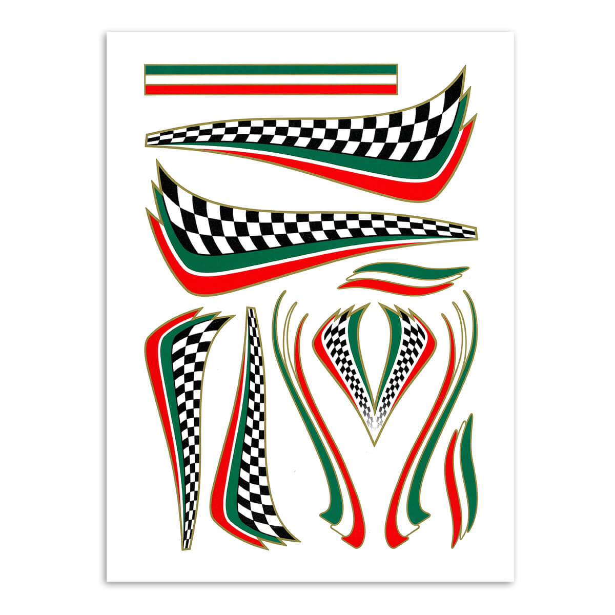 Aufkleberset Italienische Zielflagge