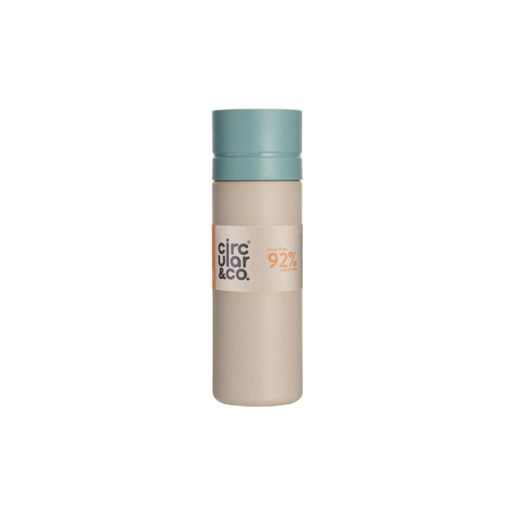 Rundschreiben Co. Kreisförmige Flasche 600 ml Creme Blau