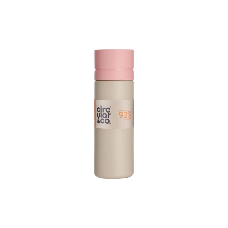 Rundschreiben Co. Kreisförmige Flasche 600 ml Creme Pink