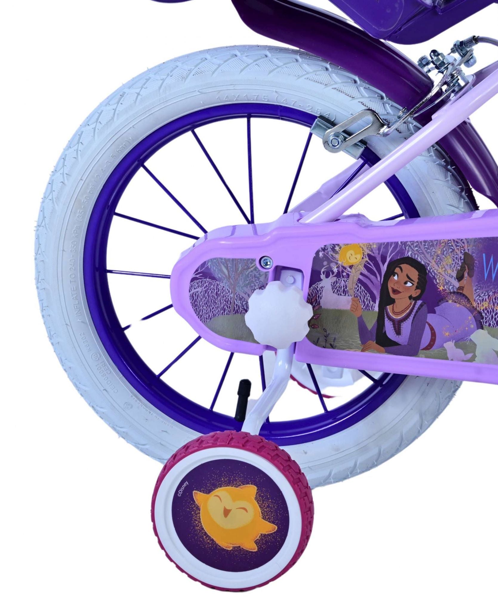 Wunsch Wunsch Kinderfahrradmädchen 14 Zoll lila zwei Handbremsen