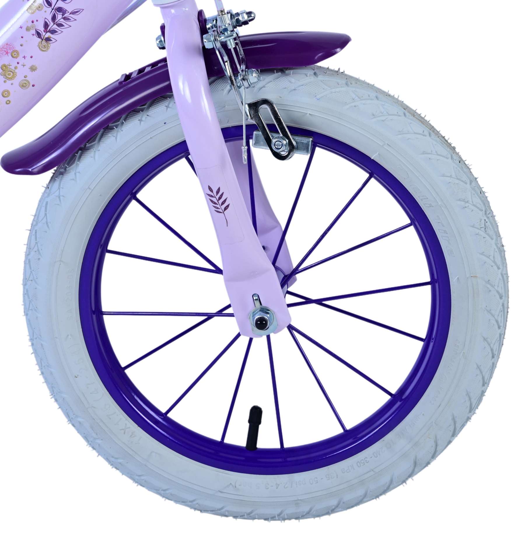 Wunsch Wunsch Kinderfahrradmädchen 14 Zoll lila zwei Handbremsen