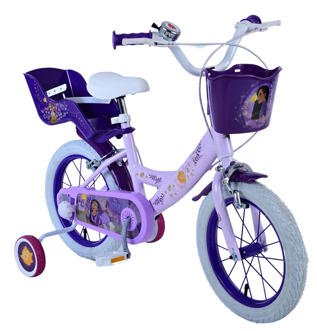 Wunsch Wunsch Kinderfahrradmädchen 14 Zoll lila zwei Handbremsen