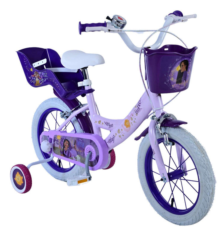 Wunsch Wunsch Kinderfahrradmädchen 14 Zoll lila zwei Handbremsen