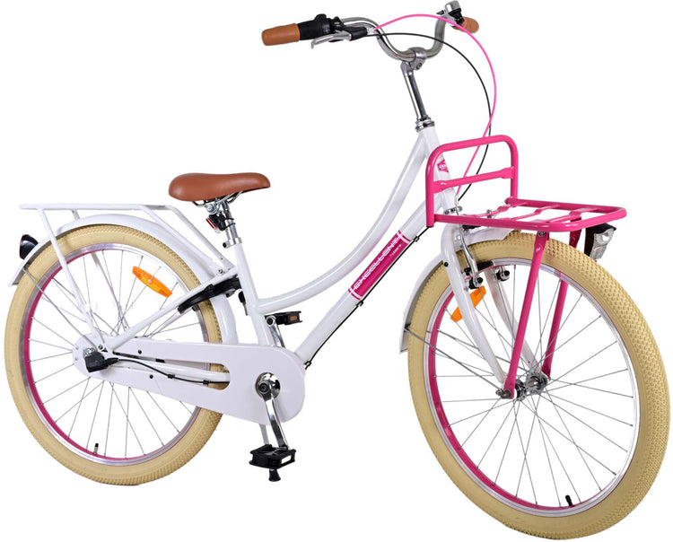 Volare Exzellente Kinderfahrrad - Mädchen - 24 Zoll - Weiß - 3 Zahnräder
