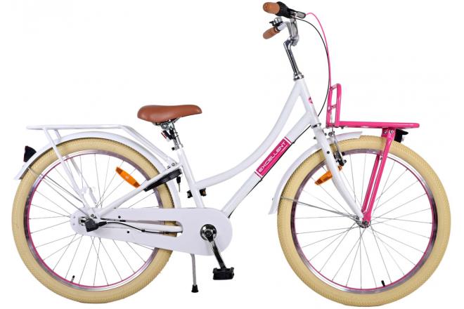 Volare Exzellente Kinderfahrrad - Mädchen - 24 Zoll - Weiß - 3 Zahnräder