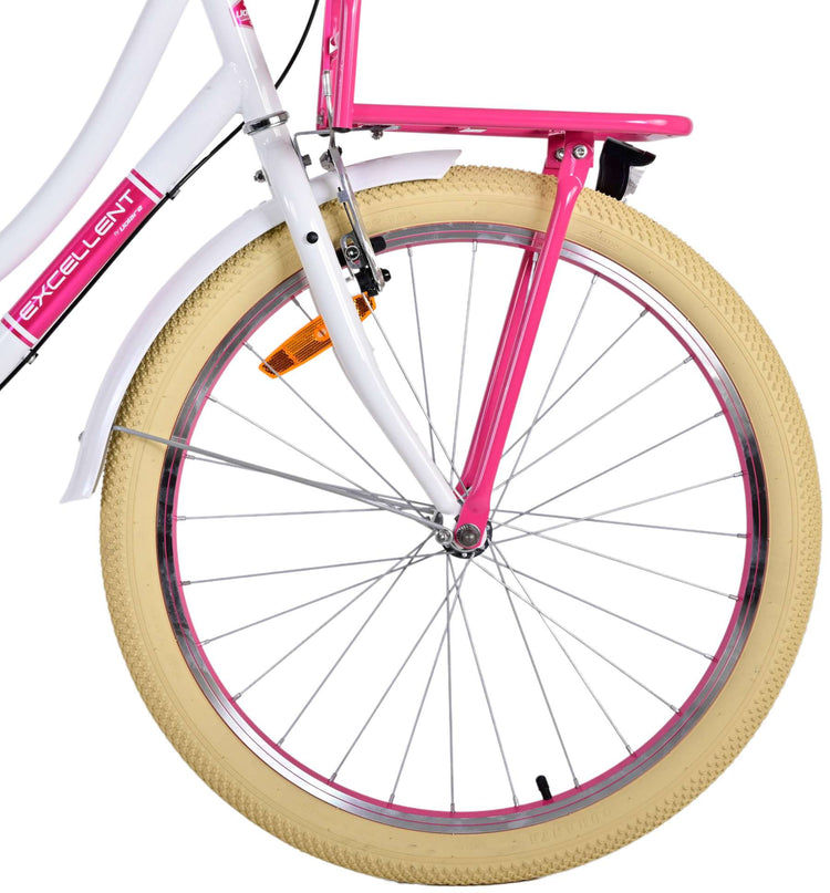 Volare Exzellente Kinderfahrrad - Mädchen - 24 Zoll - Weiß - 3 Zahnräder