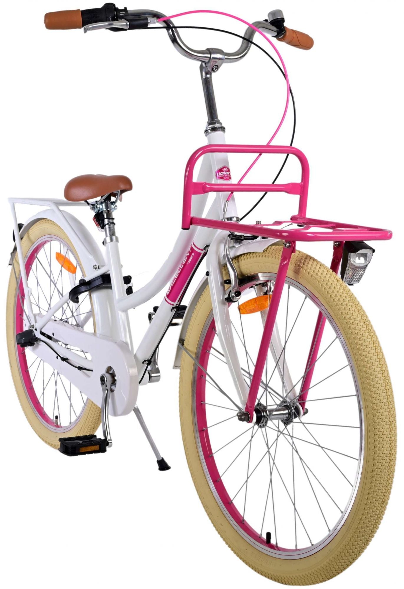 Volare Exzellente Kinderfahrrad - Mädchen - 24 Zoll - Weiß - 3 Zahnräder