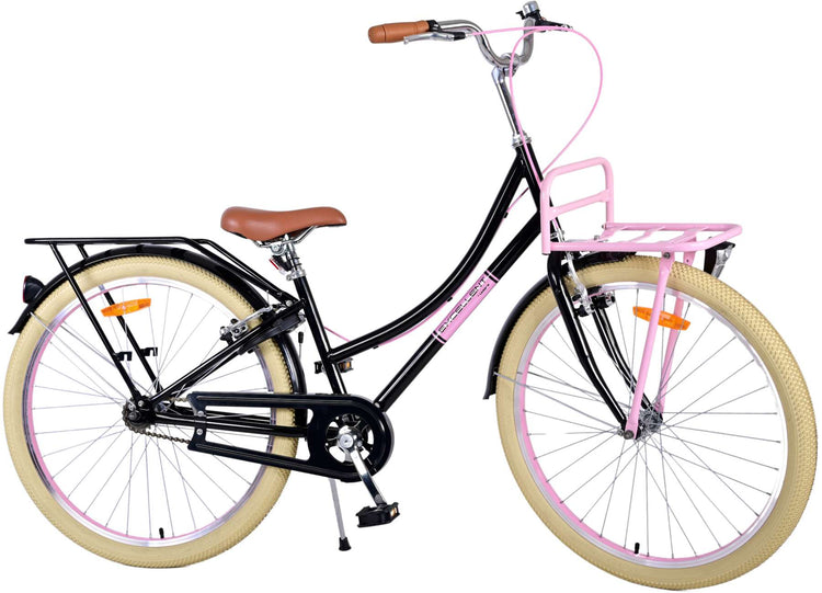 Volare Exzellente Kinderfahrrad - Mädchen - 26 Zoll - Schwarz - Zwei Handbremsen