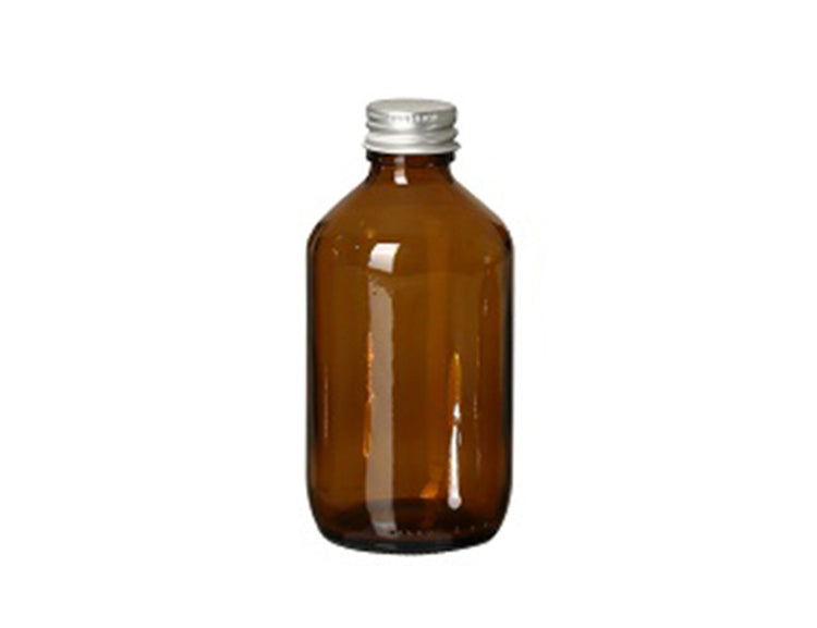 Faire quadrierte Glasflasche mit Kappe leer 250 ml
