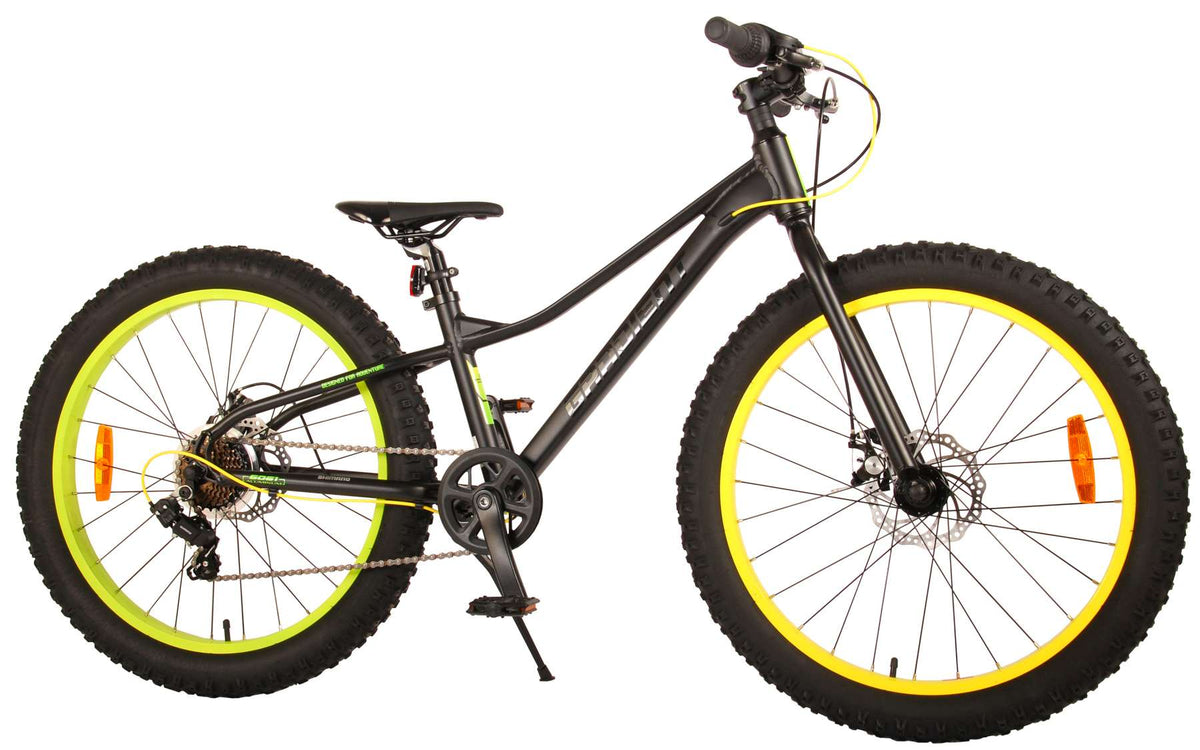 Volare Gradient Kinderfahrrad - Jungen - 24 Zoll - Schwarzes Grüngelb - 7 Geschwindigkeit - Prime Collection