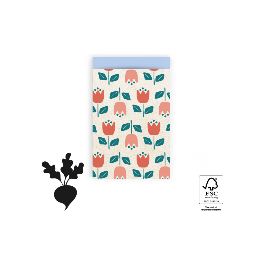 Haus der Produkte Geschenktüten Tulips Sky Blue 12x19cm 200st