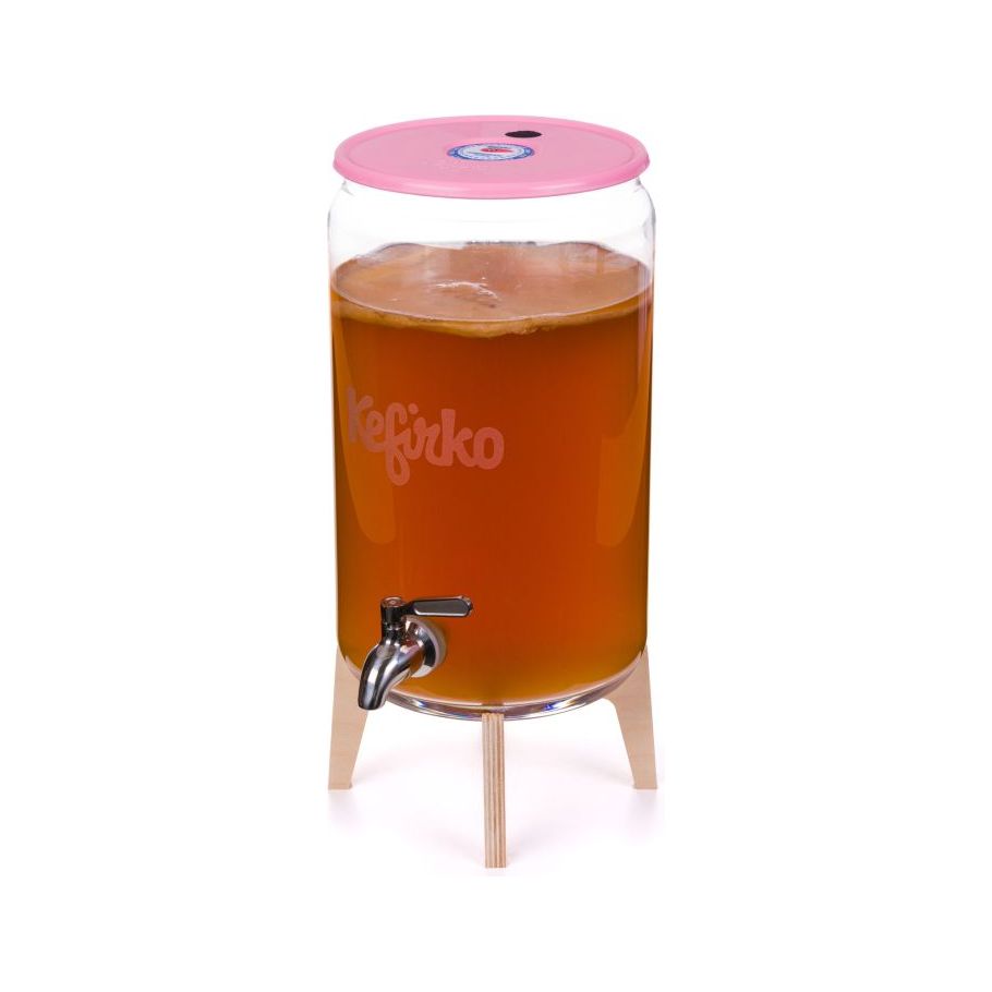 Kefirko Kombucha Glasglas auf einem Stativ