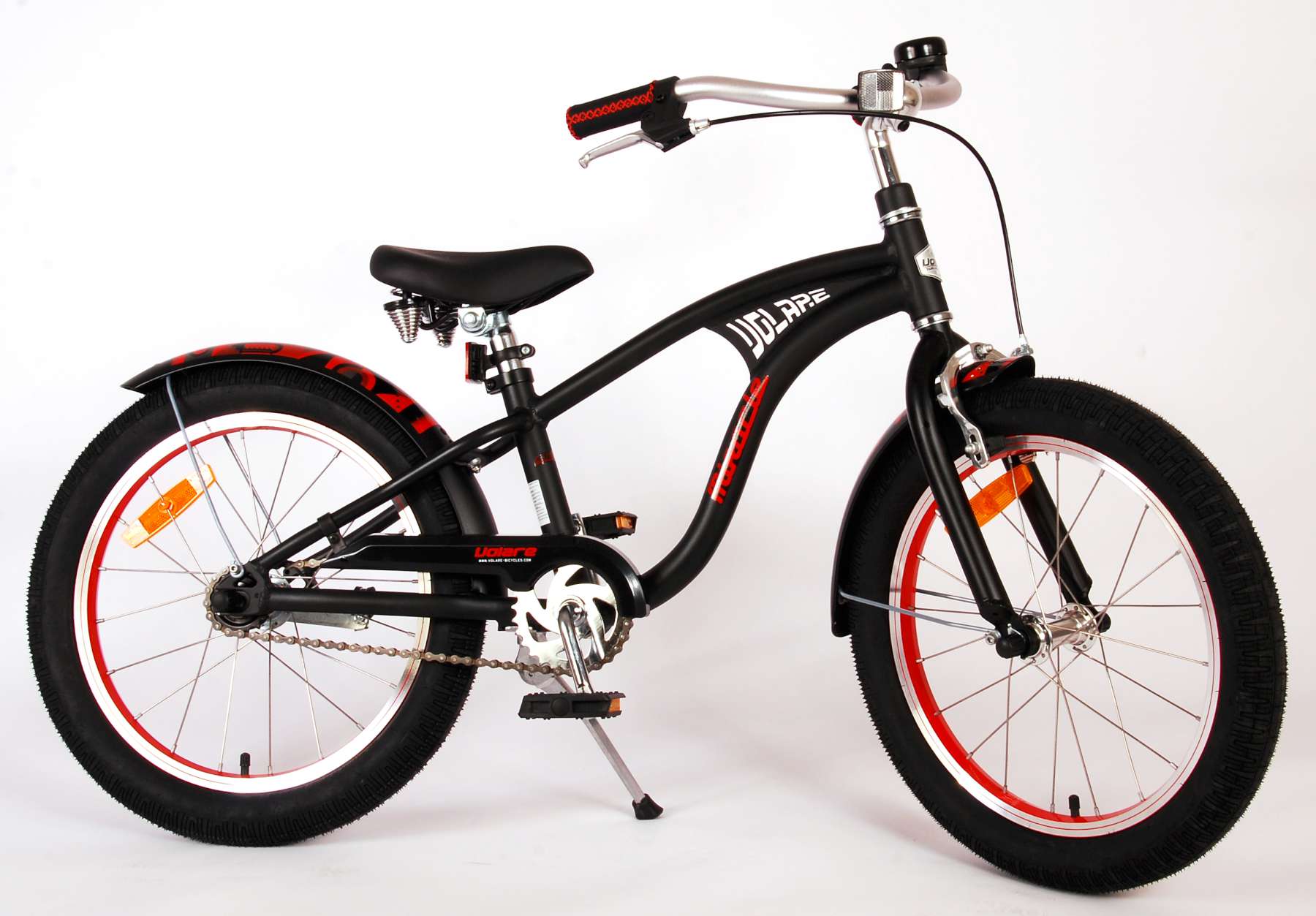 Volare Miracle Cruiser Kinderfahrrad - Jungen - 18 Zoll - Matt Black - Prime Collection