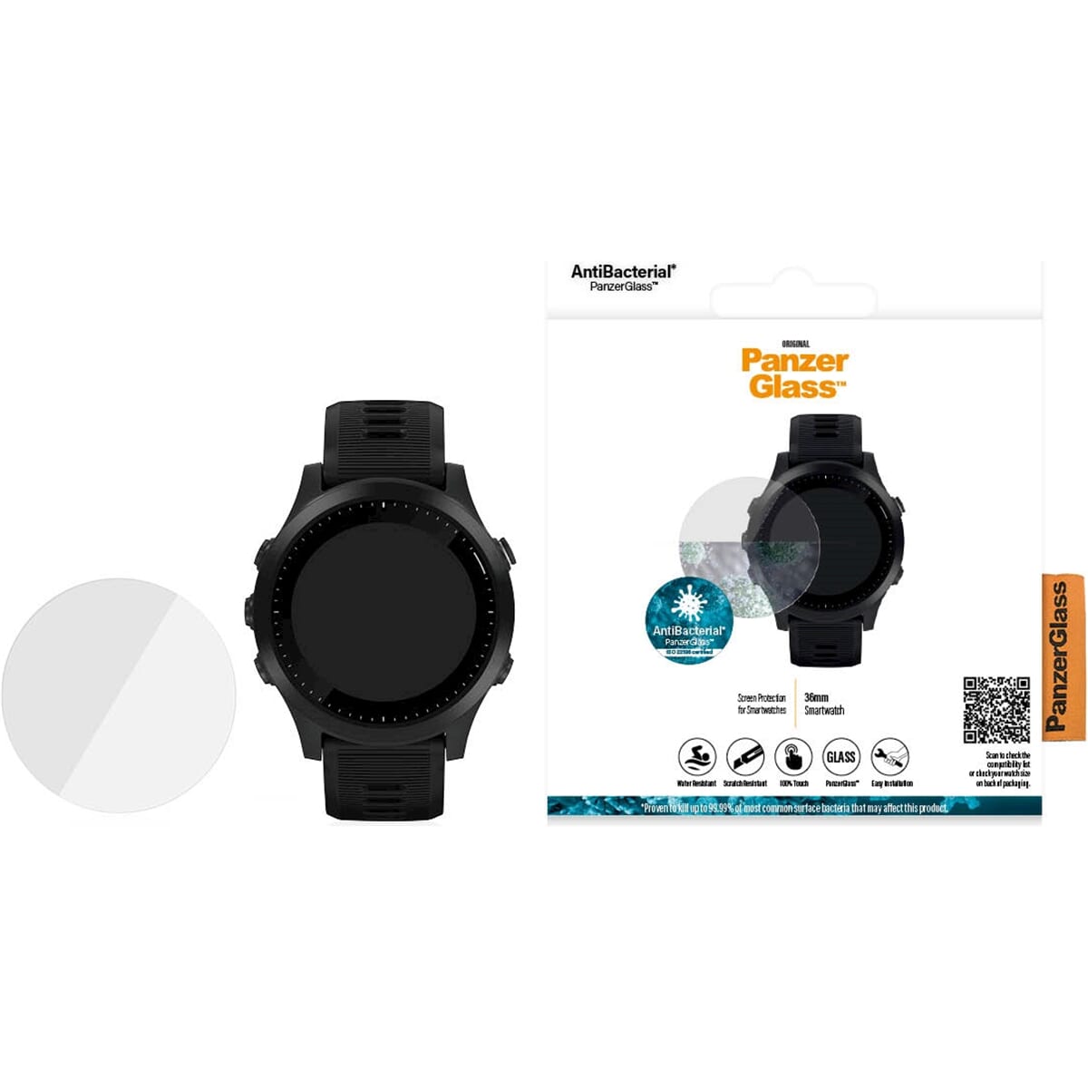 Panzglass Smartwatch 36 -mm -Bildschirmschutzschutz
