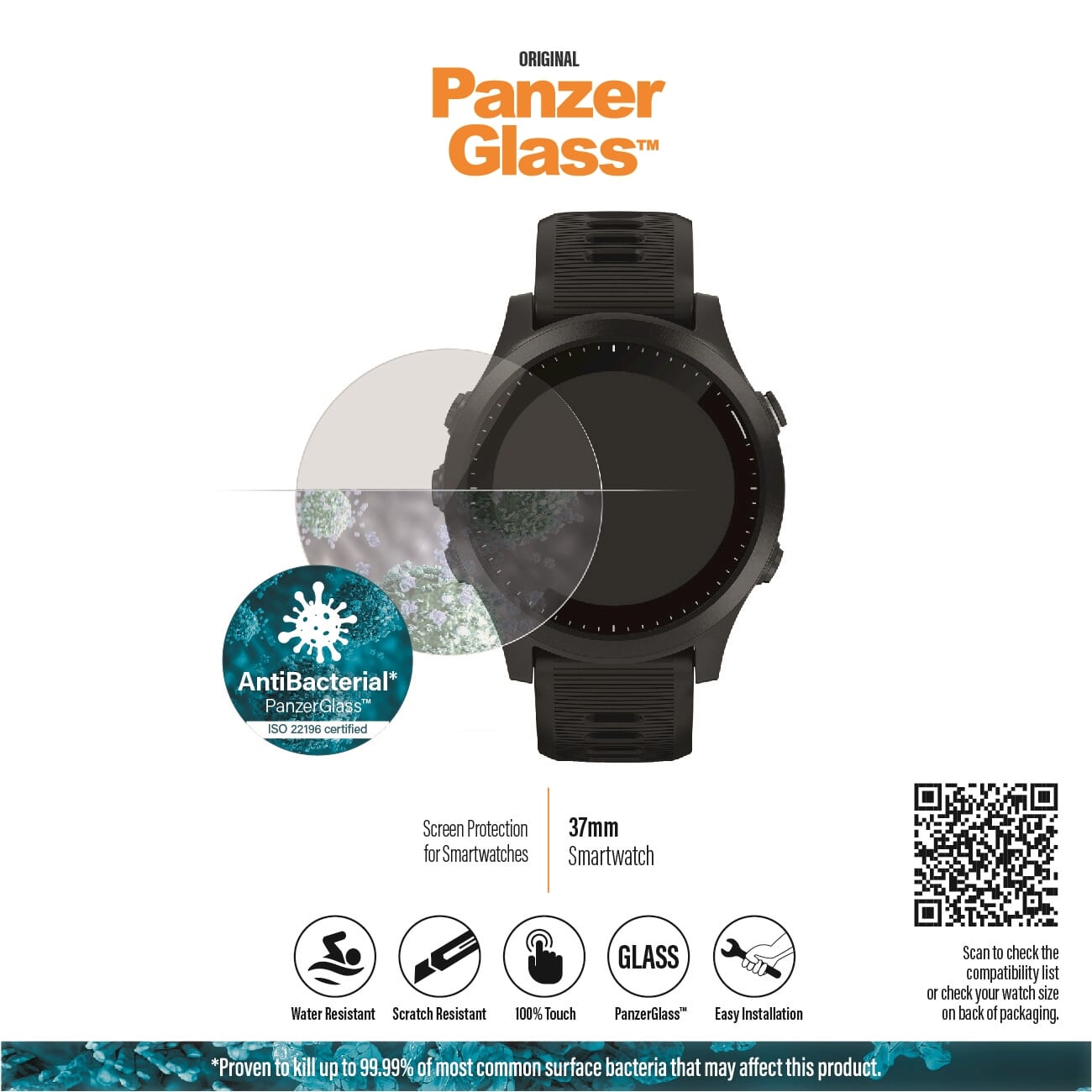 Panzglass Smartwatch 37mm Bildschirmschutzschutz