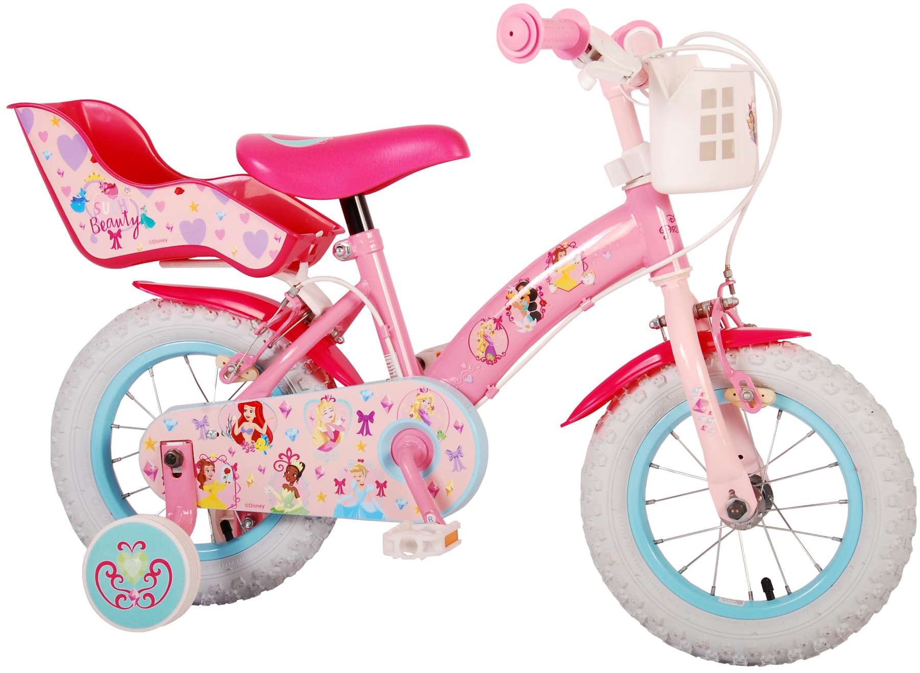 Disney Princess Children's Bicycle - Mädchen - 12 Zoll - Pink - Zwei Handbremsen