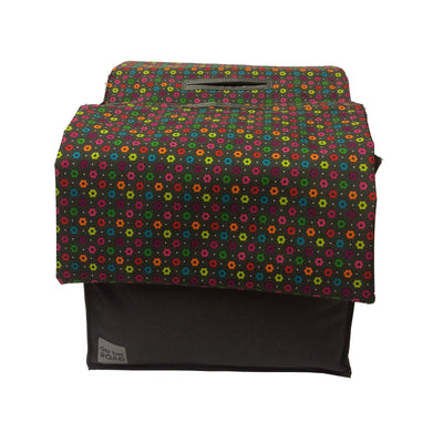 Basil Double Fahrradtasche grau mit bunten Blumen 20L