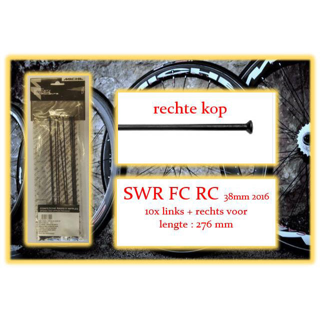 Miche Spaak+Nip. 10x LV+RV SWR FC RC RC 38mm Draht RelG 2016