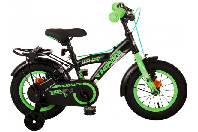 Volare Thombike Children's Bike - Jungen - 12 Zoll - Schwarzes Grün - Zwei Handbremsen