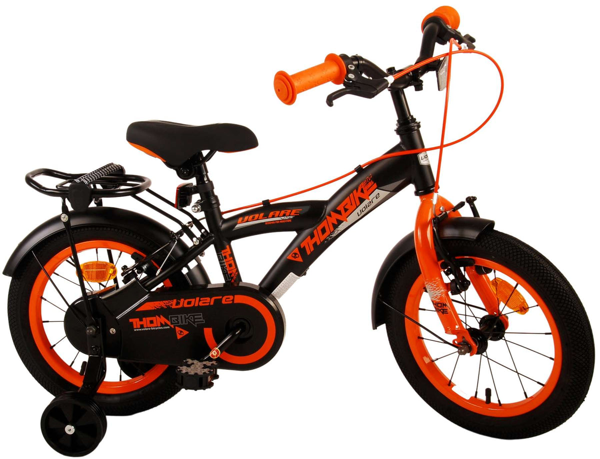 Volare Thombike Children's Bicycle - Jungen - 14 Zoll - Schwarzorange - Zwei Handbremsen
