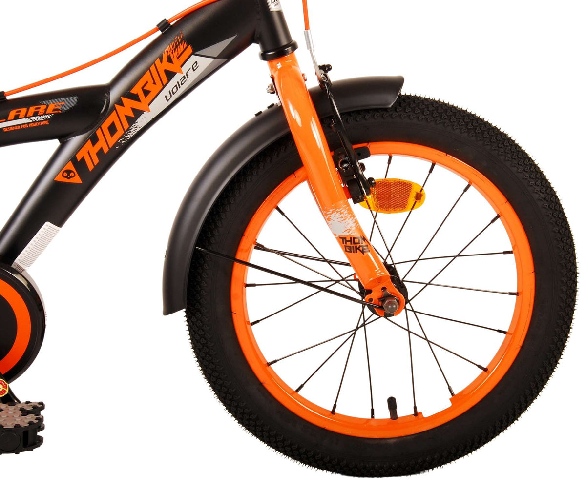 Volare Thombike Children's Bicycle - Jungen - 16 Zoll - Schwarzorange - Zwei Handbremsen