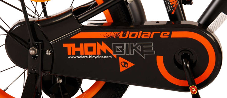 Volare Thombike Children's Bicycle - Jungen - 16 Zoll - Schwarzorange