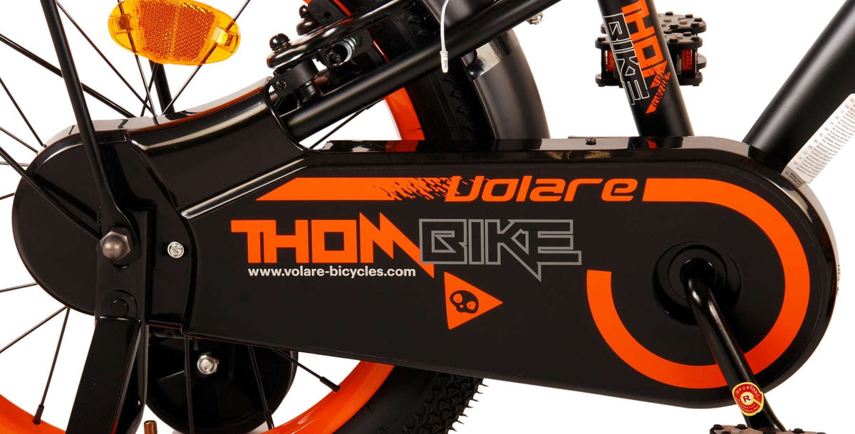 Volare Thombike Children's Bicycle - Jungen - 16 Zoll - Schwarzorange - Zwei Handbremsen