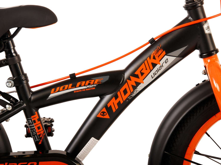 Volare Thombike Children's Bicycle - Jungen - 16 Zoll - Schwarzorange - Zwei Handbremsen