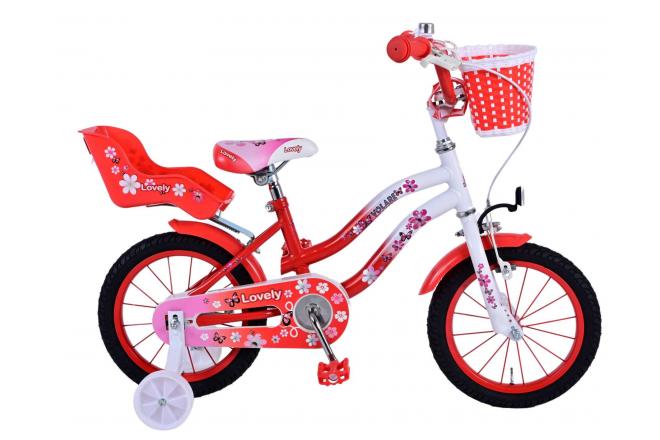 Volare schöne Kinderbike Girls 14 Zoll rotweiß