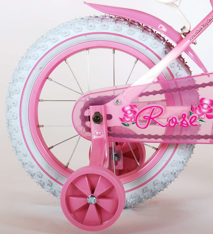 Volare Rose Children's Bicycle - Mädchen - 14 Zoll - Pink Weiß - 95% versammelte sich
