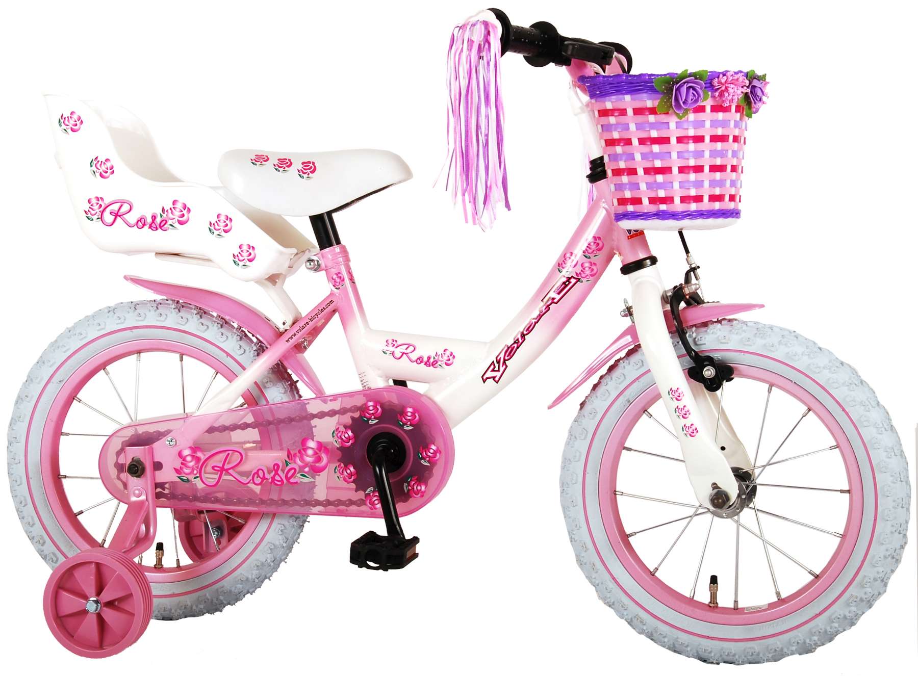 Volare Rose Children's Bicycle - Mädchen - 14 Zoll - Pink Weiß - 95% versammelte sich