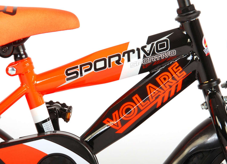Volare Sportivo Kinderrad - Jungen - 12 Zoll - Neon Oranje Black - 95% versammelte