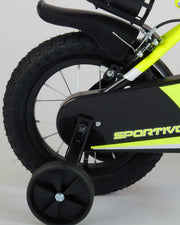 Volare Sportivo Kinderrad - Jungen - 12 Zoll - Neongelbschwarz - Zwei Handbremsen - 95% versammelte - afbeelding 4