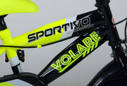 Volare Sportivo Kinderrad - Jungen - 12 Zoll - Neongelbschwarz - Zwei Handbremsen - 95% versammelte - afbeelding 8