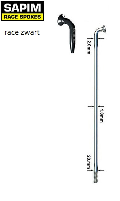 Speichen 14-190 Edelstahl Race Black 14 15 db