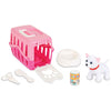 Pilsan kuschelige Katze mit Pflegehe Reisenkorb rosa weiß