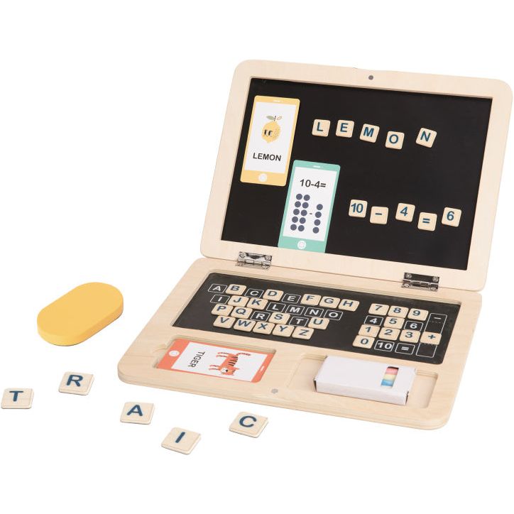 Toky Toy Educational Holzspielzeug Laptop 58-Stück