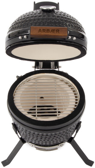 Arbaer Kamado Small Ø 13 Zoll mit Rahmen Keramikschwarz