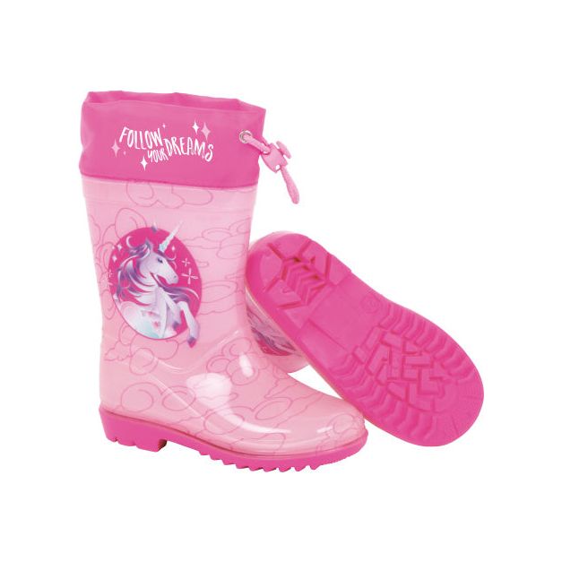 Arditex Regenstiefel Einhorn Girls PVC Textile hellrosa Größe 24