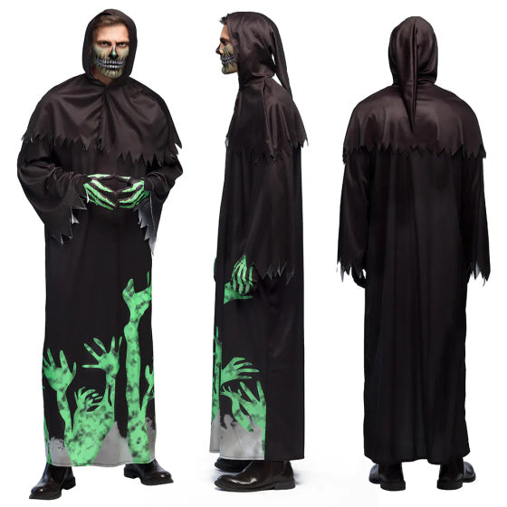 Boland leuchtende Schnitterkostüm Männer Schwarzgrün Größe 54 56 (xl)