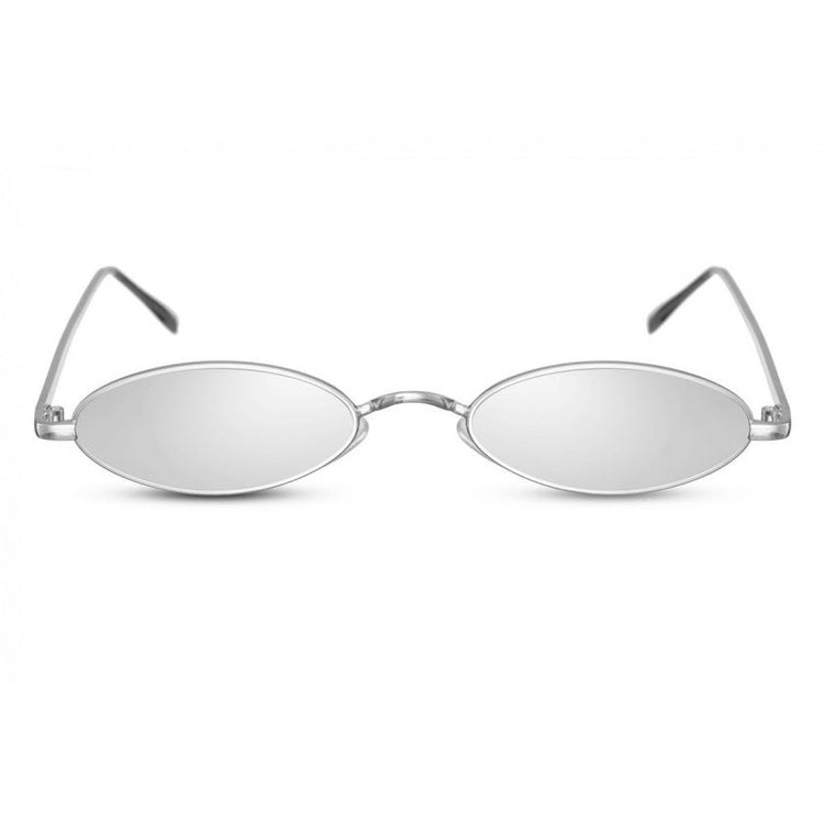Sonnenbrille Ladies Oval Borderless Katze. 3 Silber Silber