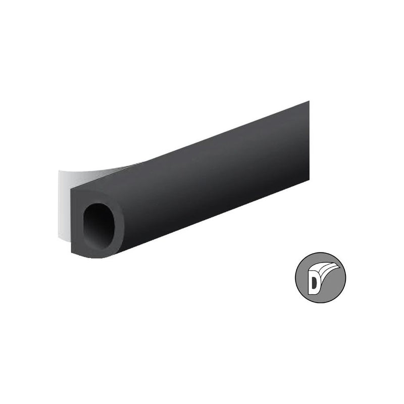 Ellen Draft Band D-Profil Black 8x6mm 7,5 m