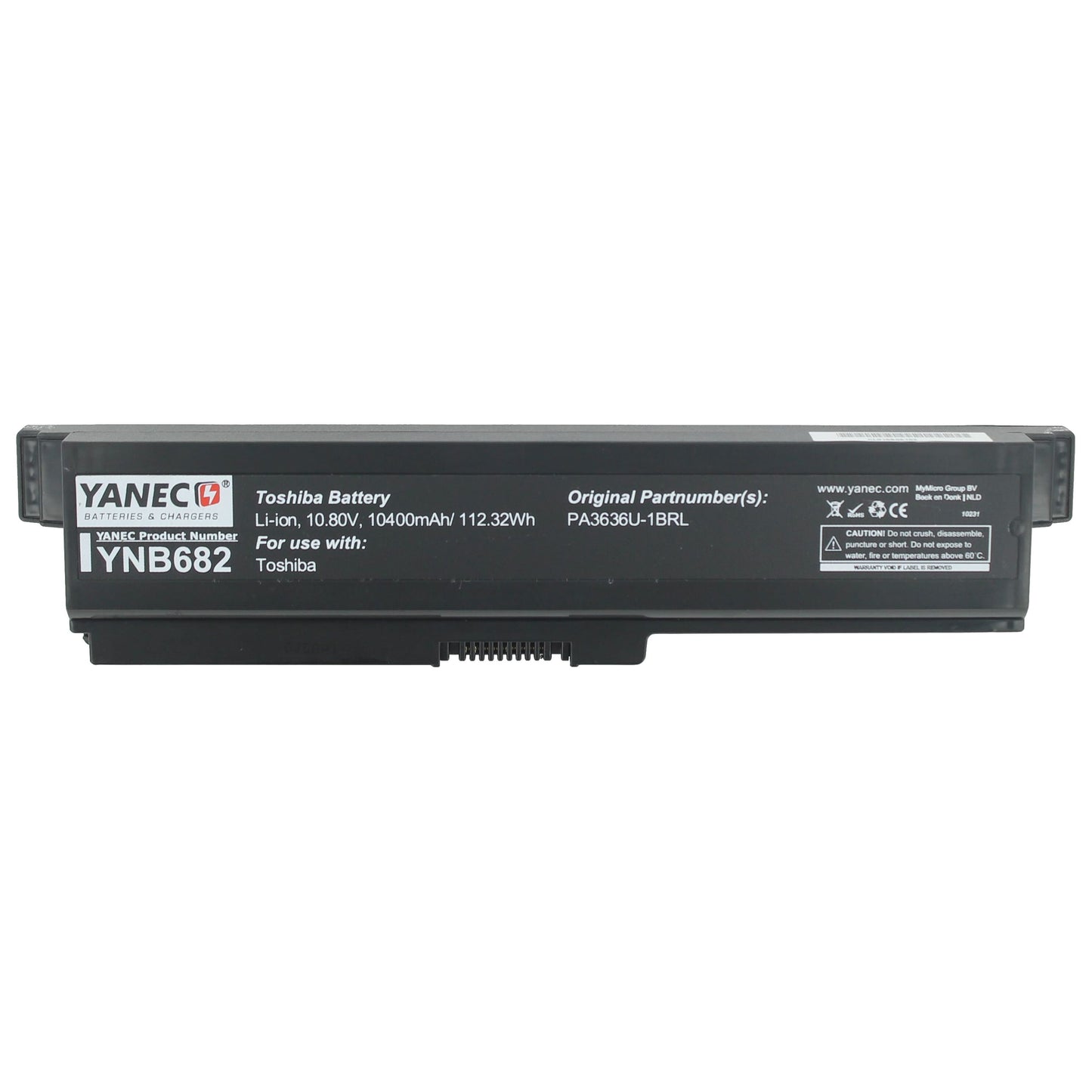 Yanec Laptop -Batterie erweiterte 10400mah