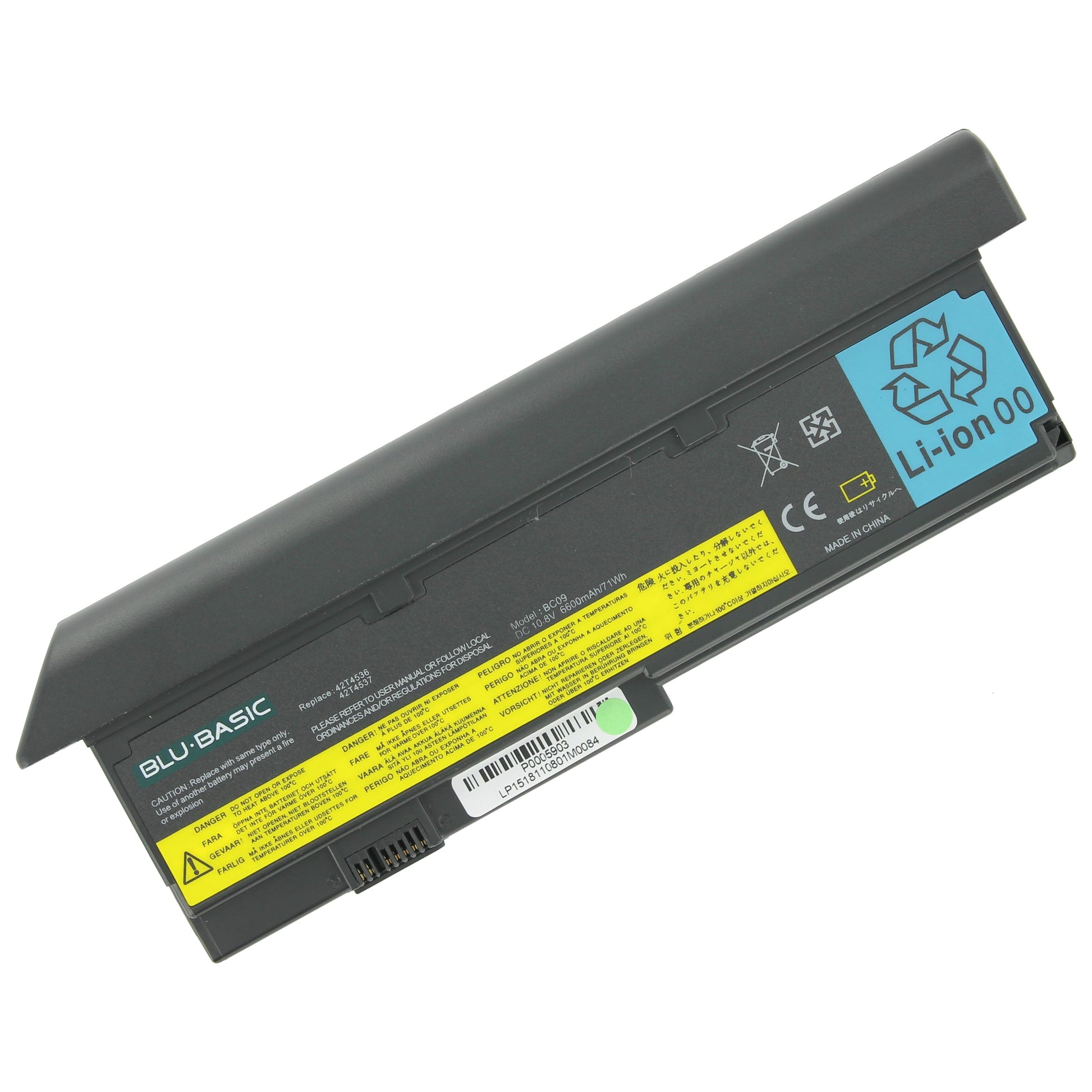 Blu-Basic Laptop-Batterie um 6600 mAh verlängert