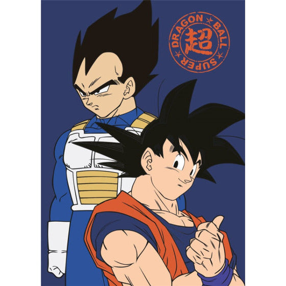 Dragon Ball Fleece Decke Super Sohn Goku y Vegeta 100 x 140 cm blau