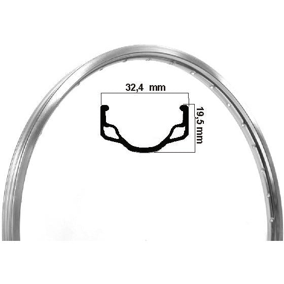 Ryde Felge hl32 etrto 28 Zoll (635) poliert alu 36 Loch 14g