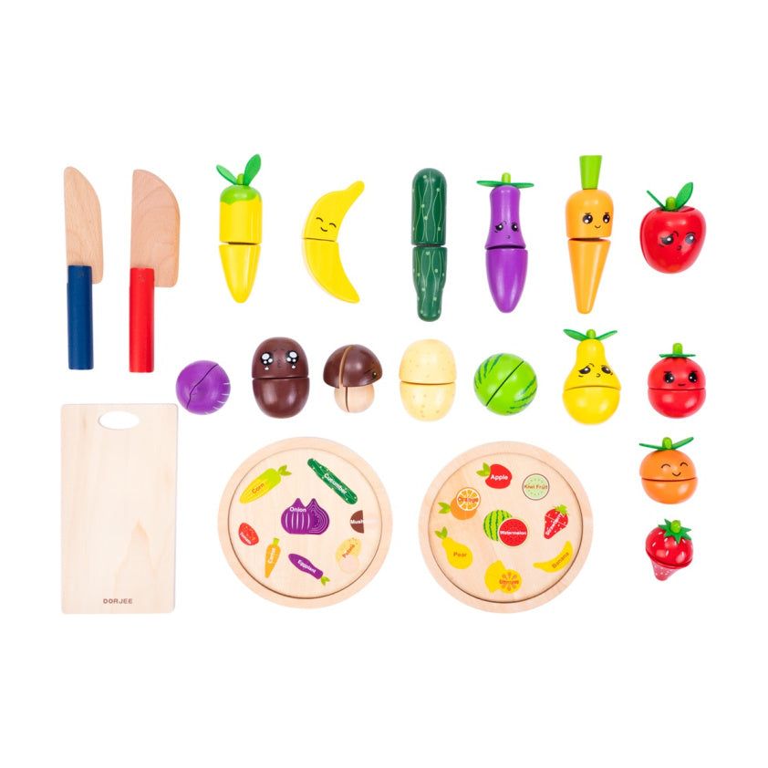 Dorjee Toy Snijset Holzfrucht und Gemüse
